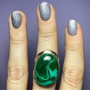 MASSIVE MALACHITE IN 925 STERLING SILVER RING